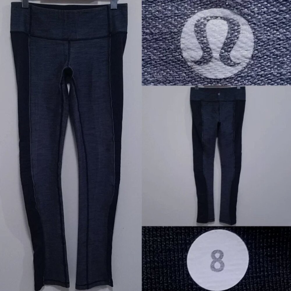 Lululemon Leggings 8 Medium Pants Skinny Gray 32Inseam " Woman's Black